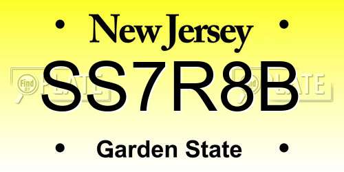 SS7R8B New Jersey License Plate