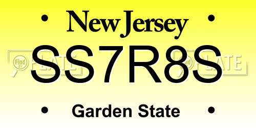 SS7R8S New Jersey License Plate