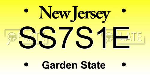 SS7S1E New Jersey License Plate
