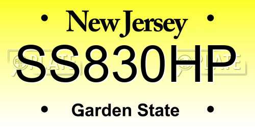 SS830HP New Jersey License Plate