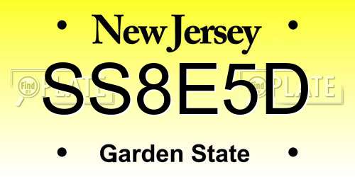 SS8E5D New Jersey License Plate