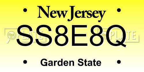 SS8E8Q New Jersey License Plate