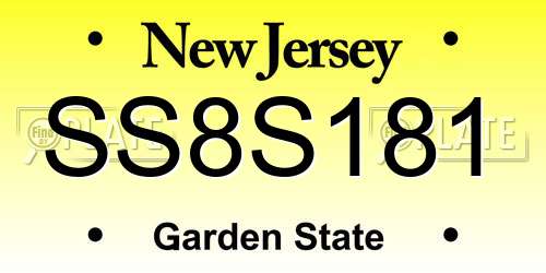 SS8S181 New Jersey License Plate