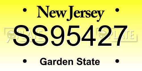 SS95427 New Jersey License Plate
