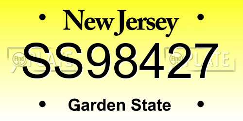 SS98427 New Jersey License Plate