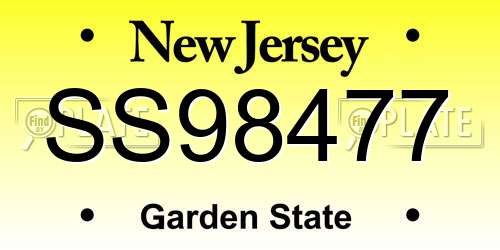 SS98477 New Jersey License Plate