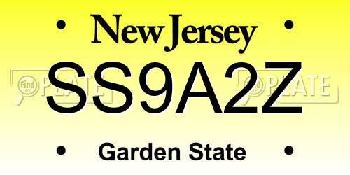 SS9A2Z New Jersey License Plate
