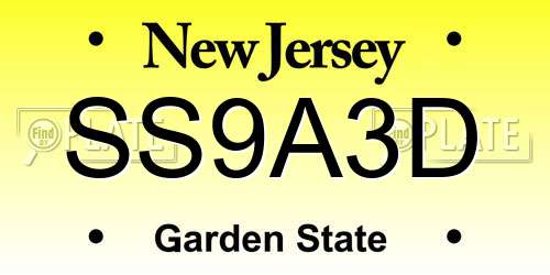 SS9A3D New Jersey License Plate