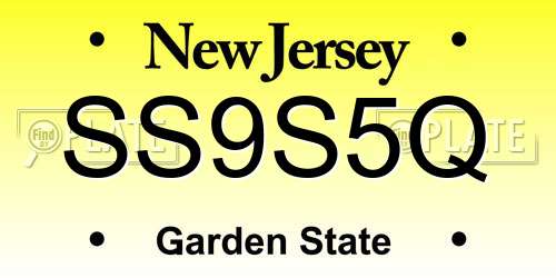 SS9S5Q New Jersey License Plate