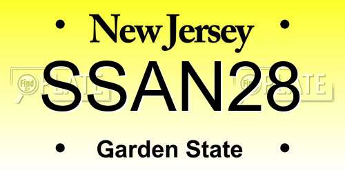 SSAN28 New Jersey License Plate