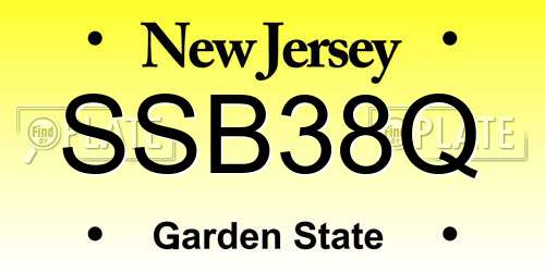 SSB38Q New Jersey License Plate