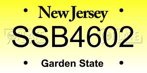 SSB4602 New Jersey License Plate