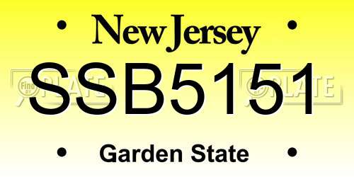 SSB5151 New Jersey License Plate