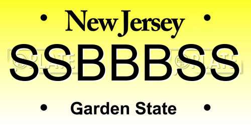 SSBBBSS New Jersey License Plate