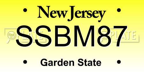 SSBM87 New Jersey License Plate