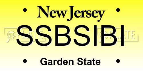 SSBSIBI New Jersey License Plate