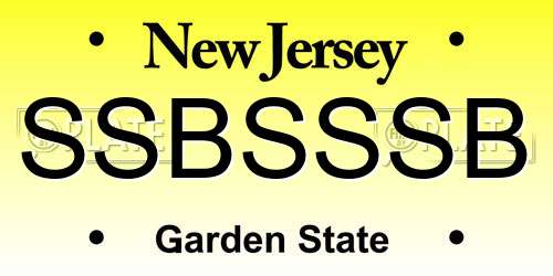 SSBSSSB New Jersey License Plate