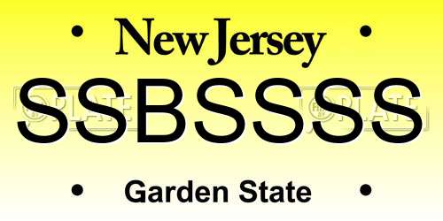 SSBSSSS New Jersey License Plate