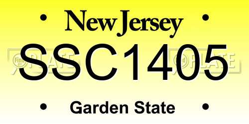 SSC1405 New Jersey License Plate