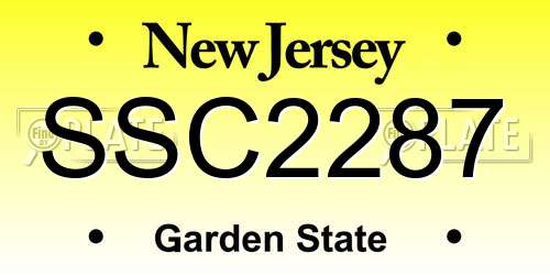 SSC2287 New Jersey License Plate