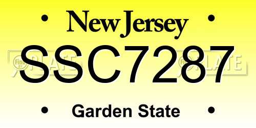 SSC7287 New Jersey License Plate