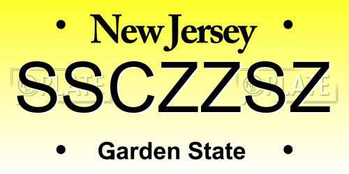 SSCZZSZ New Jersey License Plate