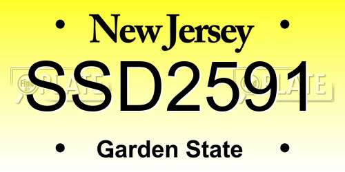 SSD2591 New Jersey License Plate