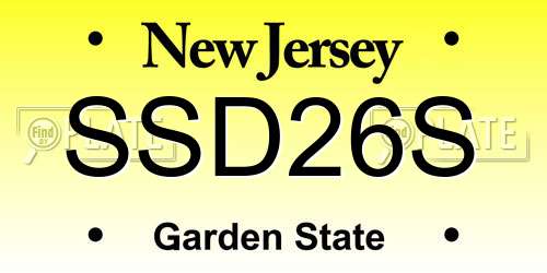 SSD26S New Jersey License Plate