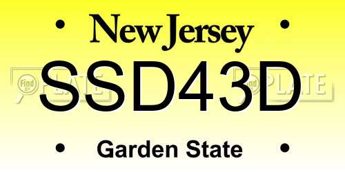 SSD43D New Jersey License Plate