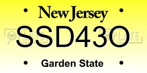 SSD43O New Jersey License Plate