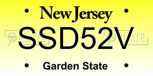 SSD52V New Jersey License Plate