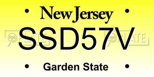SSD57V New Jersey License Plate