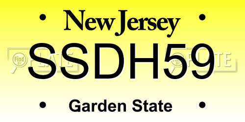 SSDH59 New Jersey License Plate