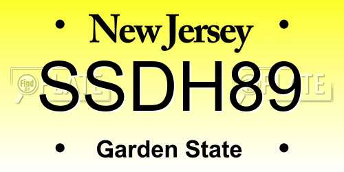 SSDH89 New Jersey License Plate