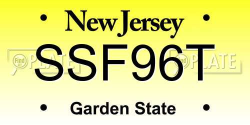 SSF96T New Jersey License Plate