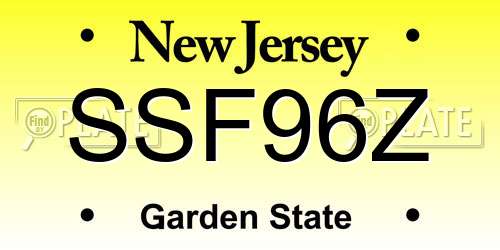 SSF96Z New Jersey License Plate