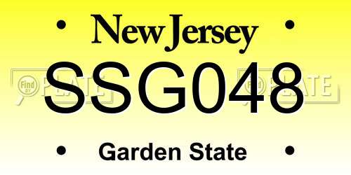 SSG048 New Jersey License Plate