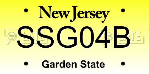 SSG04B New Jersey License Plate