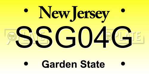 SSG04G New Jersey License Plate