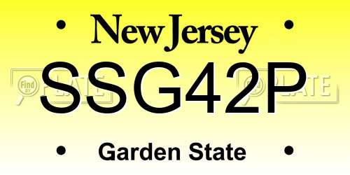 SSG42P New Jersey License Plate