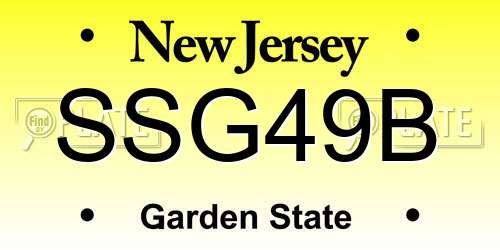 SSG49B New Jersey License Plate