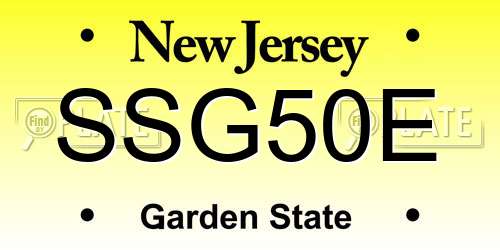 SSG50E New Jersey License Plate