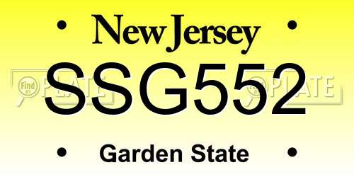 SSG552 New Jersey License Plate