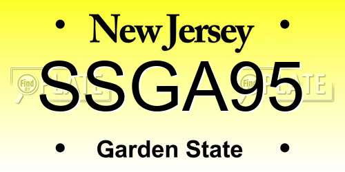 SSGA95 New Jersey License Plate
