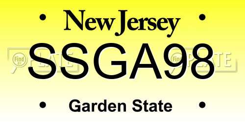 SSGA98 New Jersey License Plate