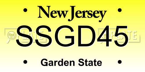 SSGD45 New Jersey License Plate