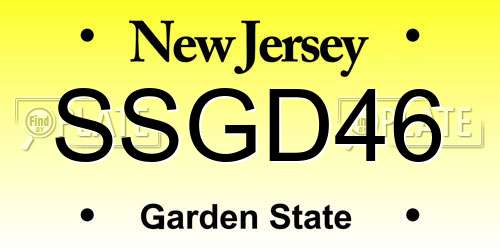 SSGD46 New Jersey License Plate