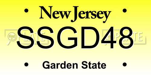 SSGD48 New Jersey License Plate