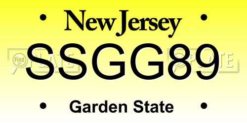 SSGG89 New Jersey License Plate