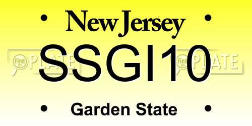 SSGI10 New Jersey License Plate